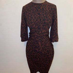Womens animal print wrap dress